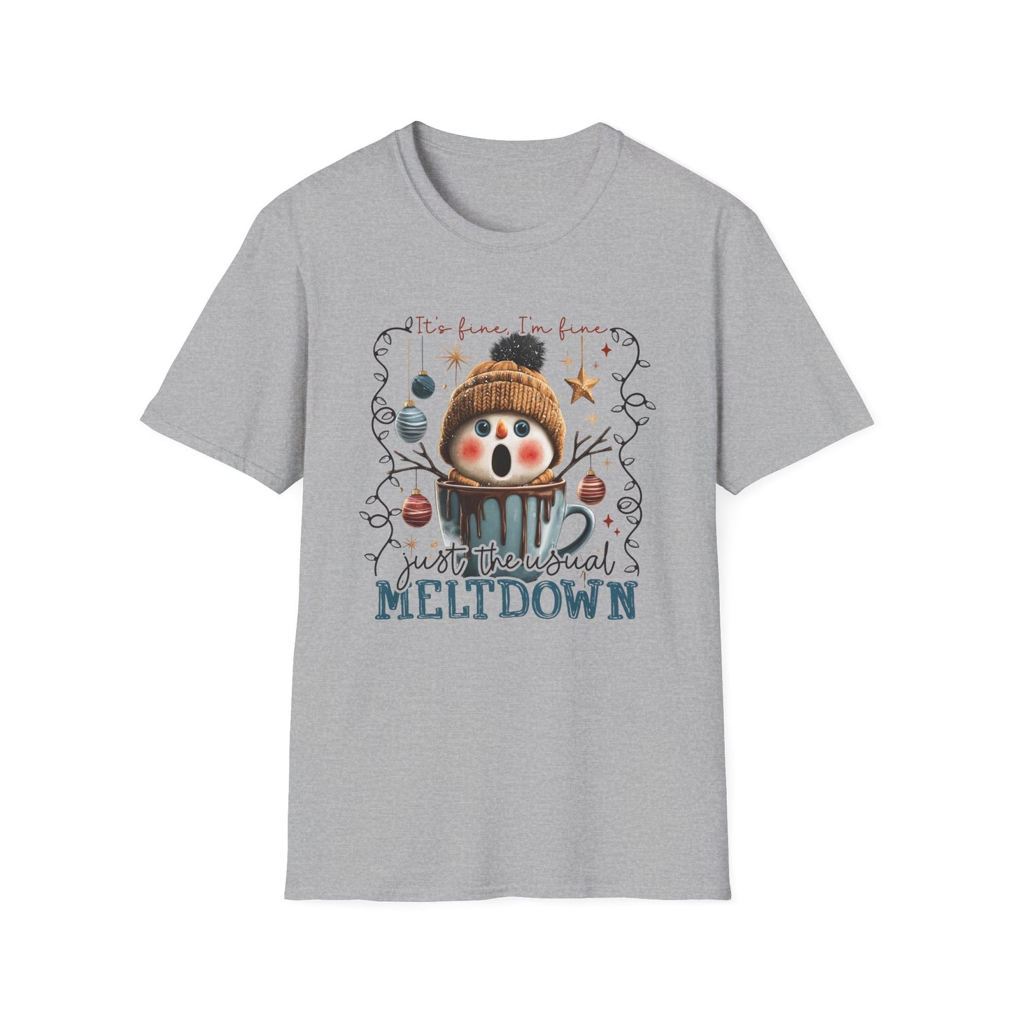 Meltdown Snowman Holiday T-Shirt — Cute 'It's Been A Meltdown' Christmas Tee