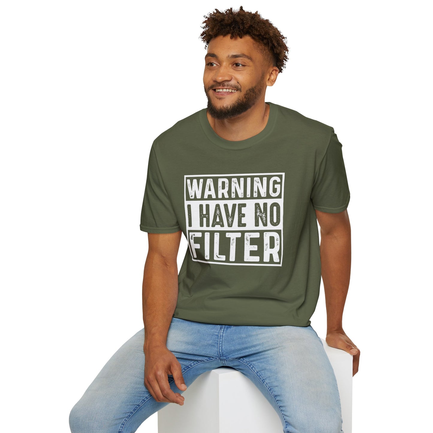 No Filter Warning T-Shirt - Unisex Softstyle Graphic Tee
