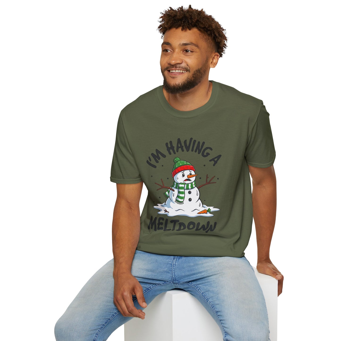 Funny Holiday Snowman T-Shirt - "I'm Having a Meltdown"