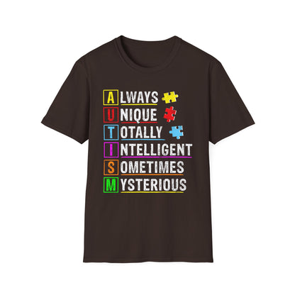 Unisex Autism Awareness T-Shirt, Softstyle Tee, Unique Gift for Awareness Events, Casual Wear, Comfortable Daily Shirt