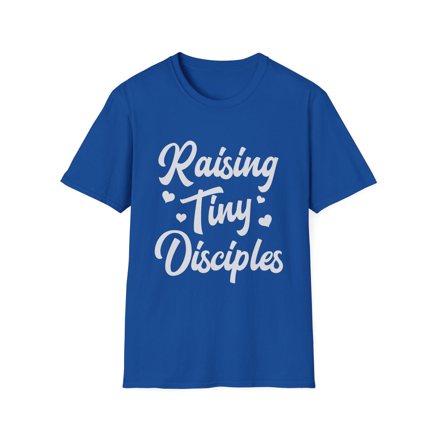 Raising Tiny Disciples Unisex Softstyle T-Shirt, Comfortable T-Shirt, Family Reunion Gift, Casual Wear, Faith-Based Apparel, Cute Kids Theme