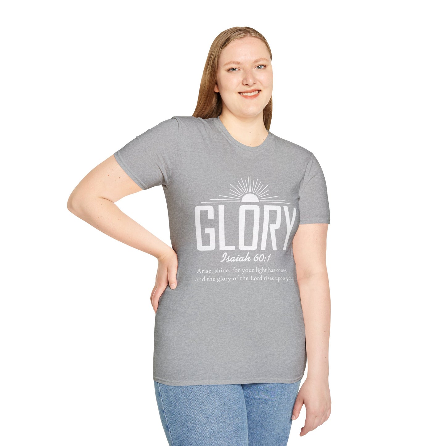 Inspirational T-Shirt - 'Glory' Isaiah 60:1 Shirt, Christian Apparel, Faith T-Shirt, Gift for Her, Meaningful Quote Tee