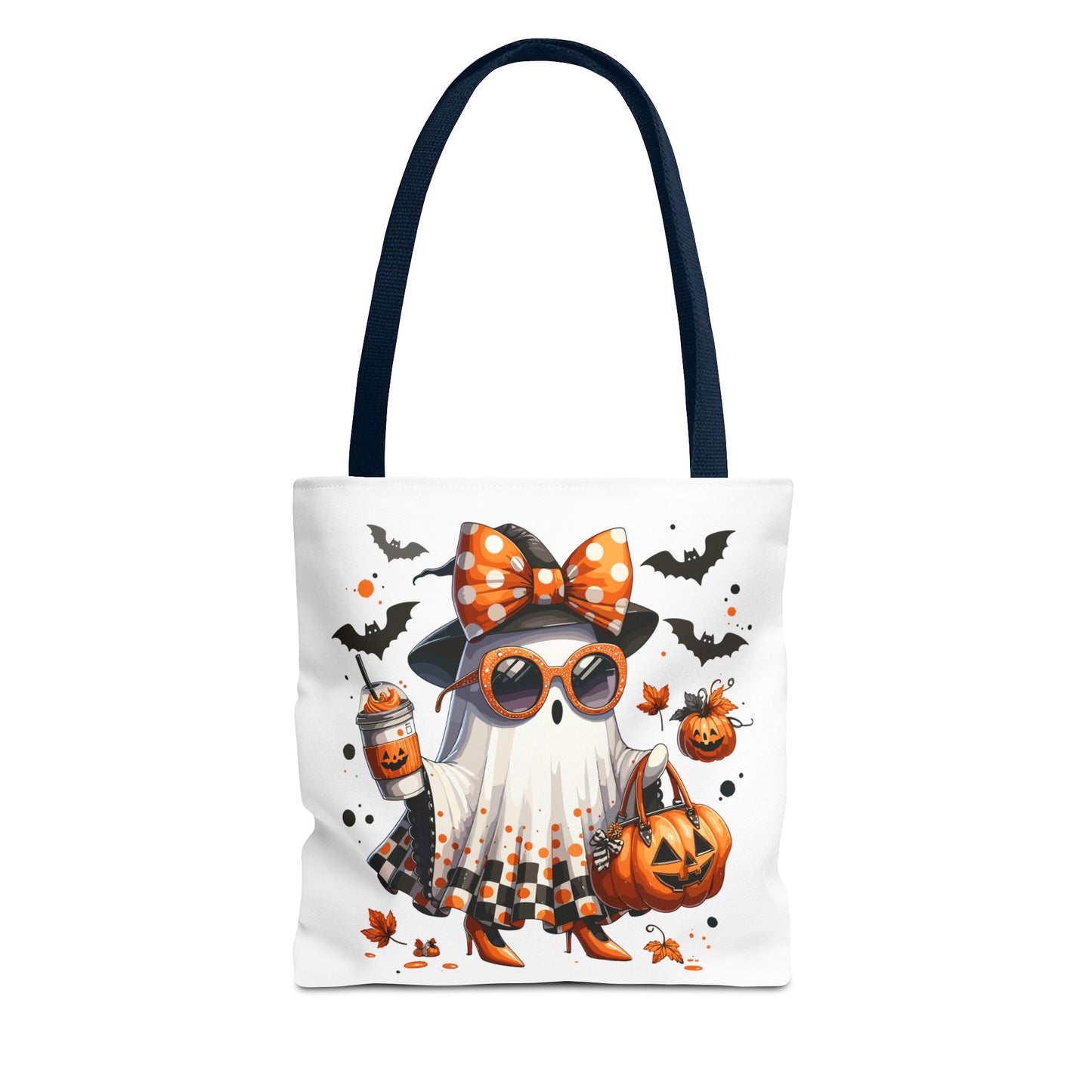 Whimsical Halloween Tote Bag, Spooky Ghost, Trick or Treat, Fall Accessories, Halloween Party Favor, Cute Autumn Decor