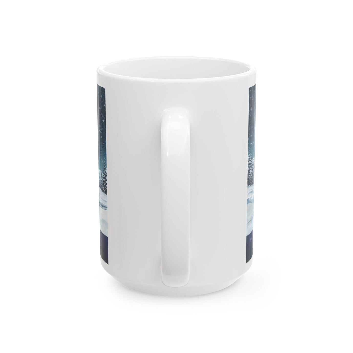 Winter Truck Ceramic Mug - Snow, Chrome & Coffee