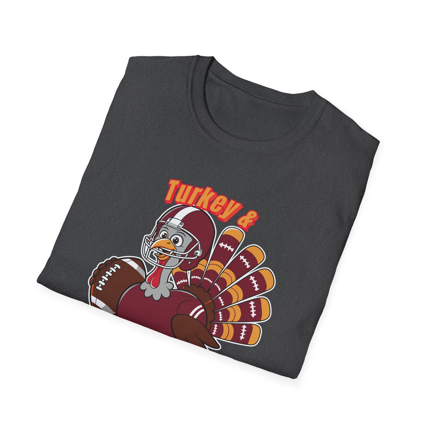 Thanksgiving Football Turkey T-Shirt - Fun Unisex Tee for Game Day