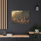 Rooster Farmhouse Canvas Print – Rustic Morning Barnyard Wall Art