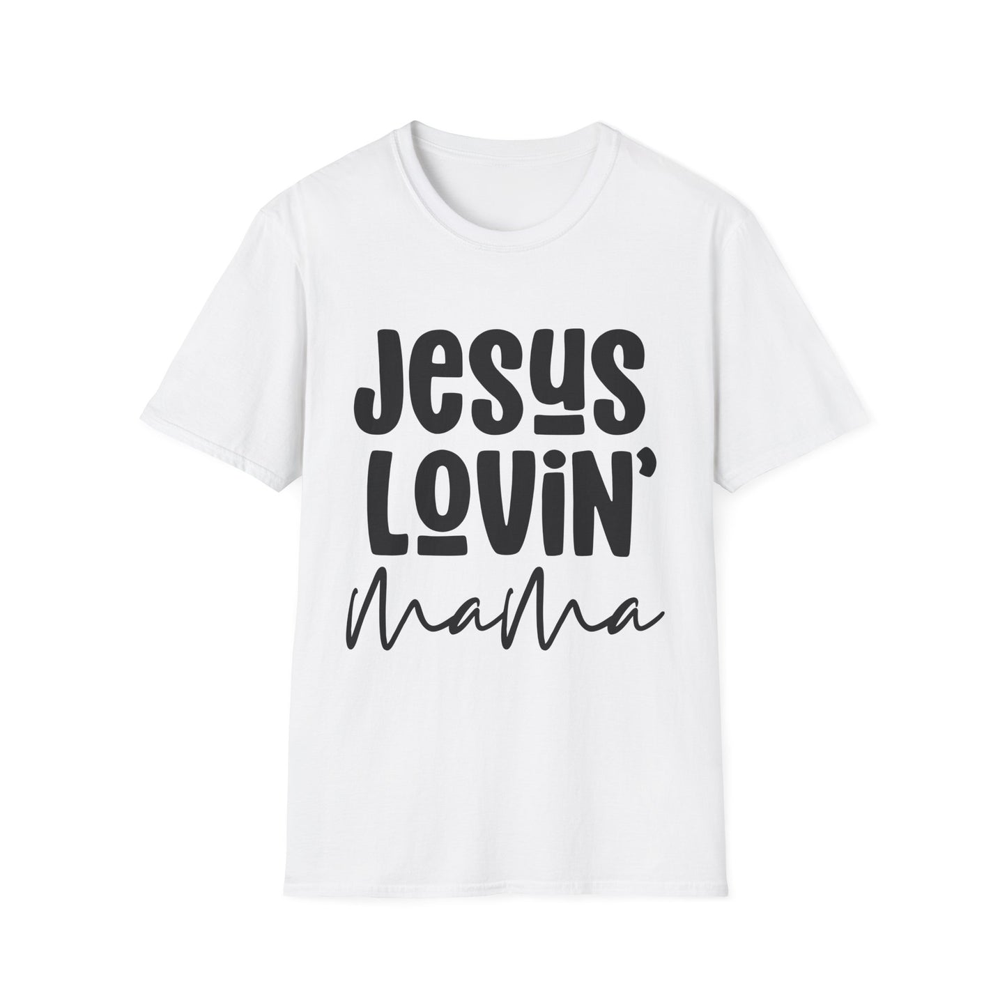 Jesus Lovin' Mama Unisex Softstyle T-Shirt | Mother's Day Gift, Christian Tee, Casual Wear, Faith-Based Fashion, Family Reunion Shirt