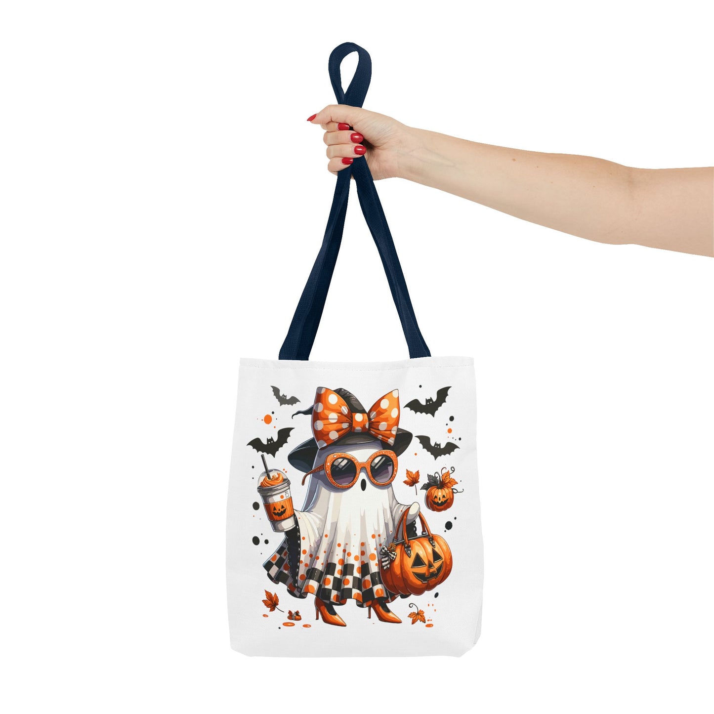 Whimsical Halloween Tote Bag, Spooky Ghost, Trick or Treat, Fall Accessories, Halloween Party Favor, Cute Autumn Decor