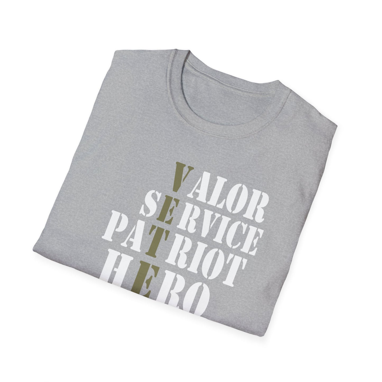 Unisex Softstyle T-Shirt - Valor, Service, Patriot, Hero Graphic Tee