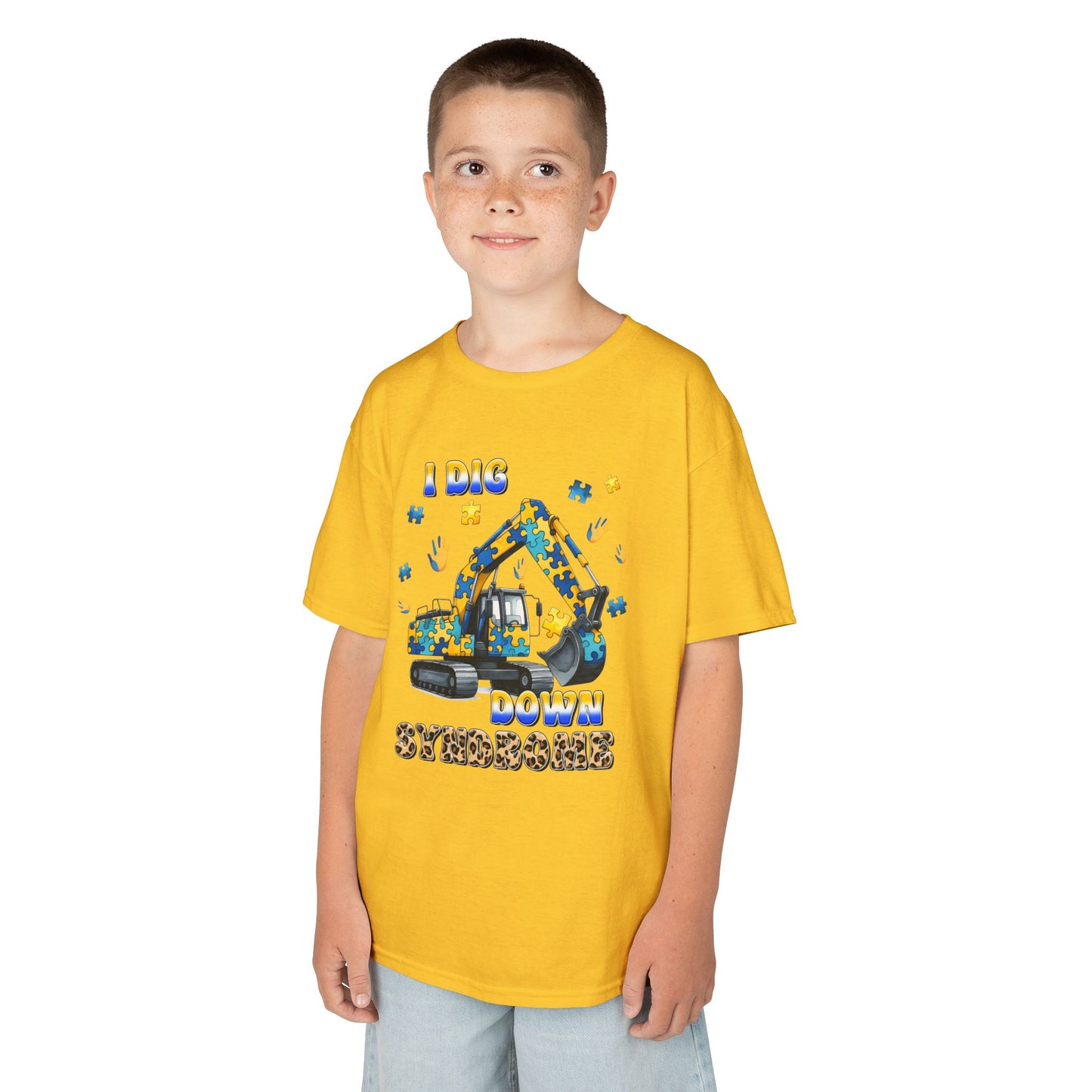 Kids Heavy Cotton™ Tee with Fun Construction Design, Children’s T-shirt, Playful Gift for Birthday, Casual Wear, Art Gift, Summer Outfit