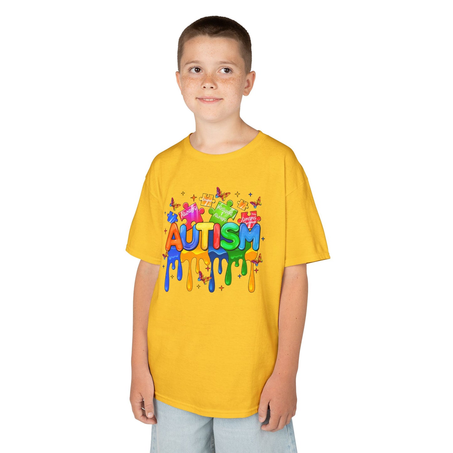 Colorful Autism Awareness Kids Tee, Autism Support T-Shirt, Kids Educational Apparel, Fun Children's Gifts, Family Awareness Shirt