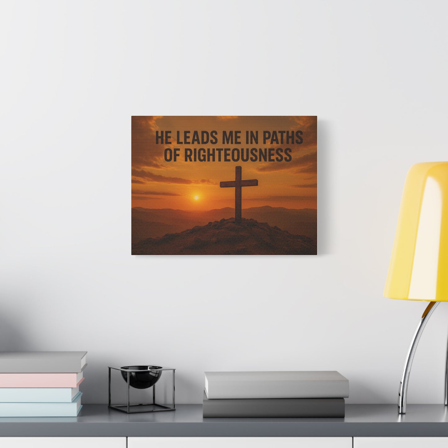 He Leads Me in Paths of Righteousness Canvas Wall Art