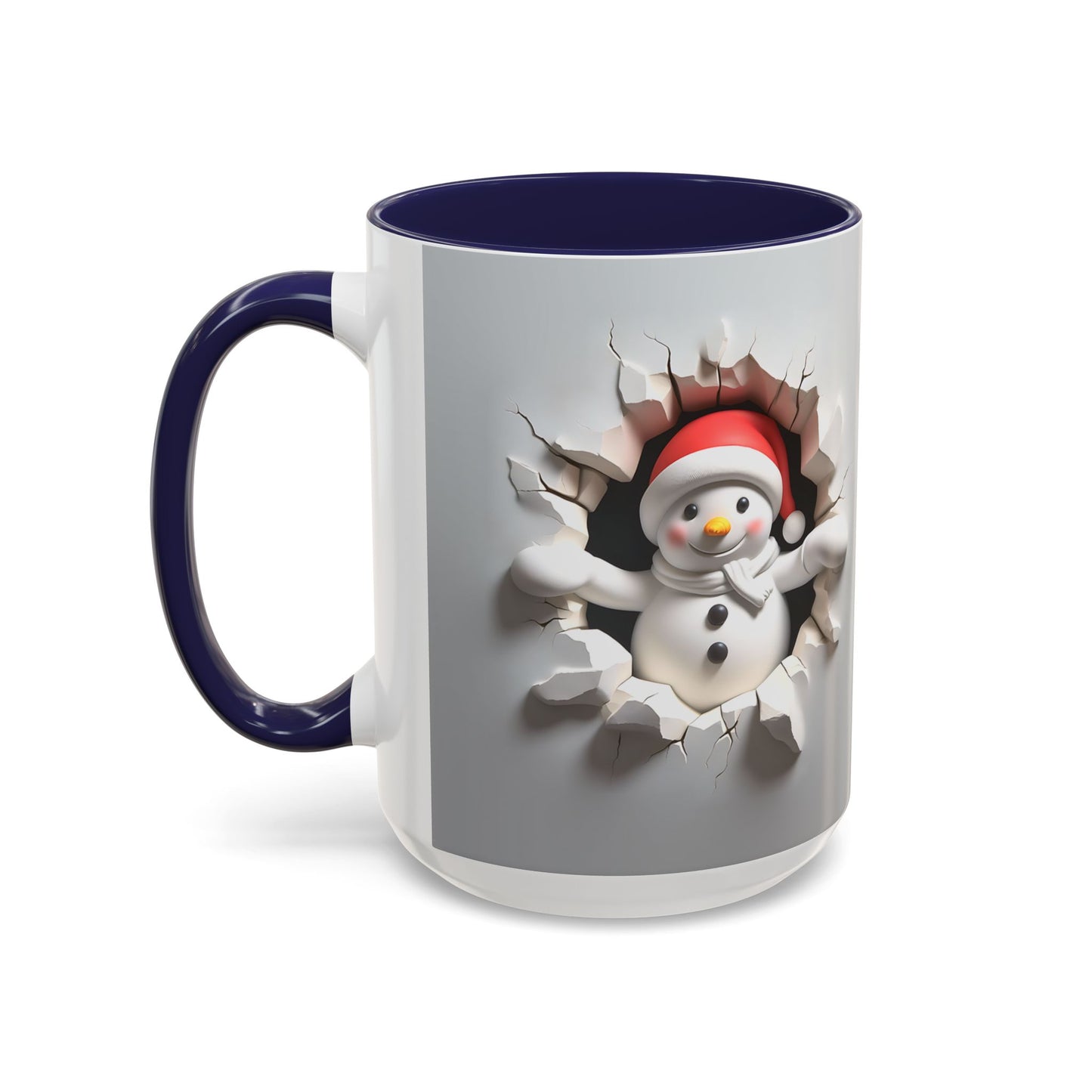 Santa Snowman Breaking Wall Coffee Mug