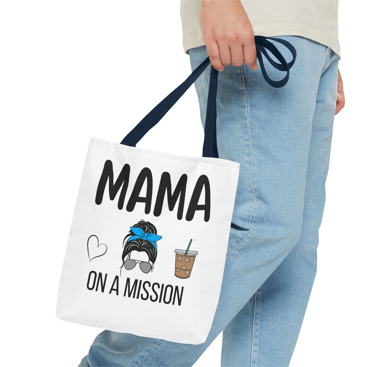Mama On A Mission Tote Bag – Cute Coffee Mom Graphic Tote