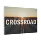 Crossroad Inspirational Canvas Print — “God Meets You at the Crossroad” Sunset Wall Art
