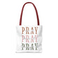 Inspirational Tote Bag - Pray It, Power It, Through It, Motivational, Faith-Based Gift, Everyday Use, Church or Study Bag