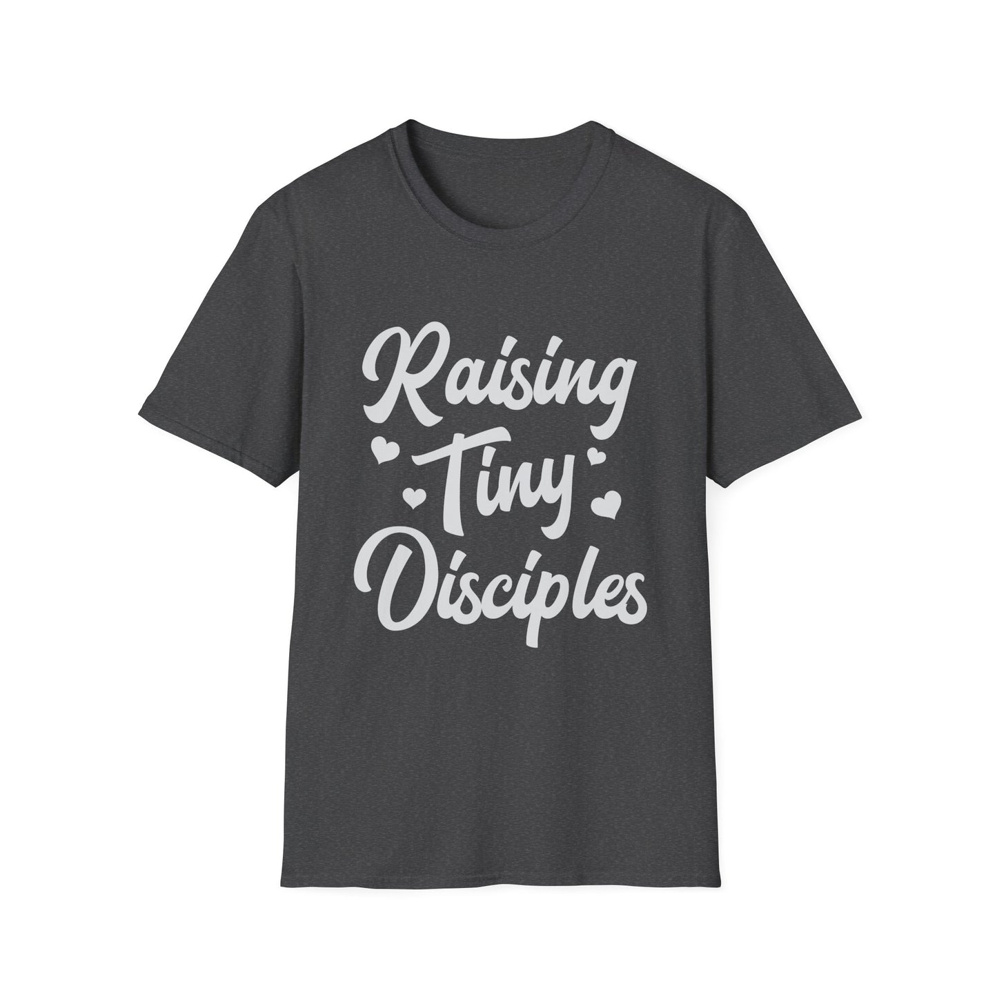 Raising Tiny Disciples Unisex Softstyle T-Shirt, Comfortable T-Shirt, Family Reunion Gift, Casual Wear, Faith-Based Apparel, Cute Kids Theme