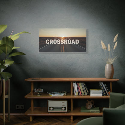 Crossroad Inspirational Canvas Wall Art — "God Meets You at the Crossroad" Matte Stretched Print