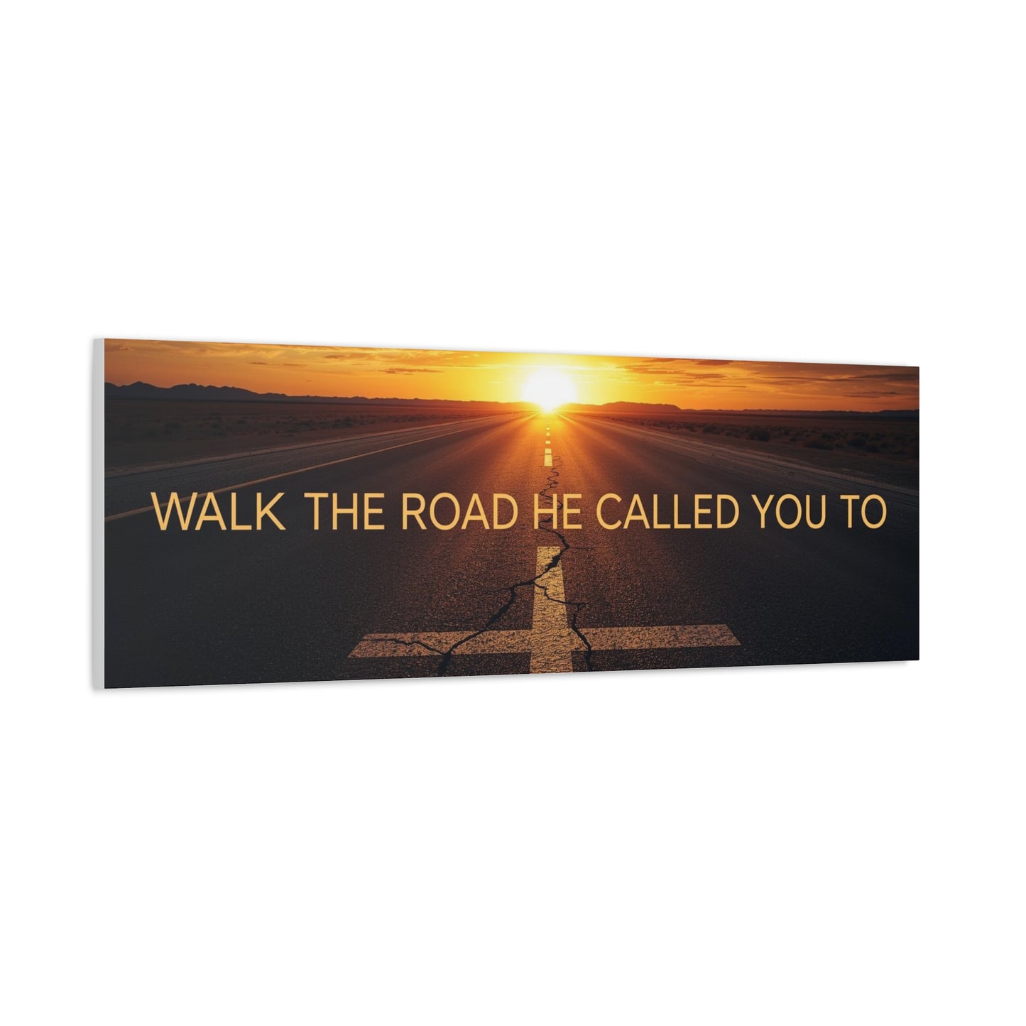 Sunrise Road Canvas Wall Art – "Walk the Road He Called You To" Inspirational Christian Decor