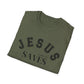 Jesus Saves Unisex Softstyle T-Shirt, Inspirational Graphic Tee, Christian Apparel, Faith-Based Gift, Casual Wear