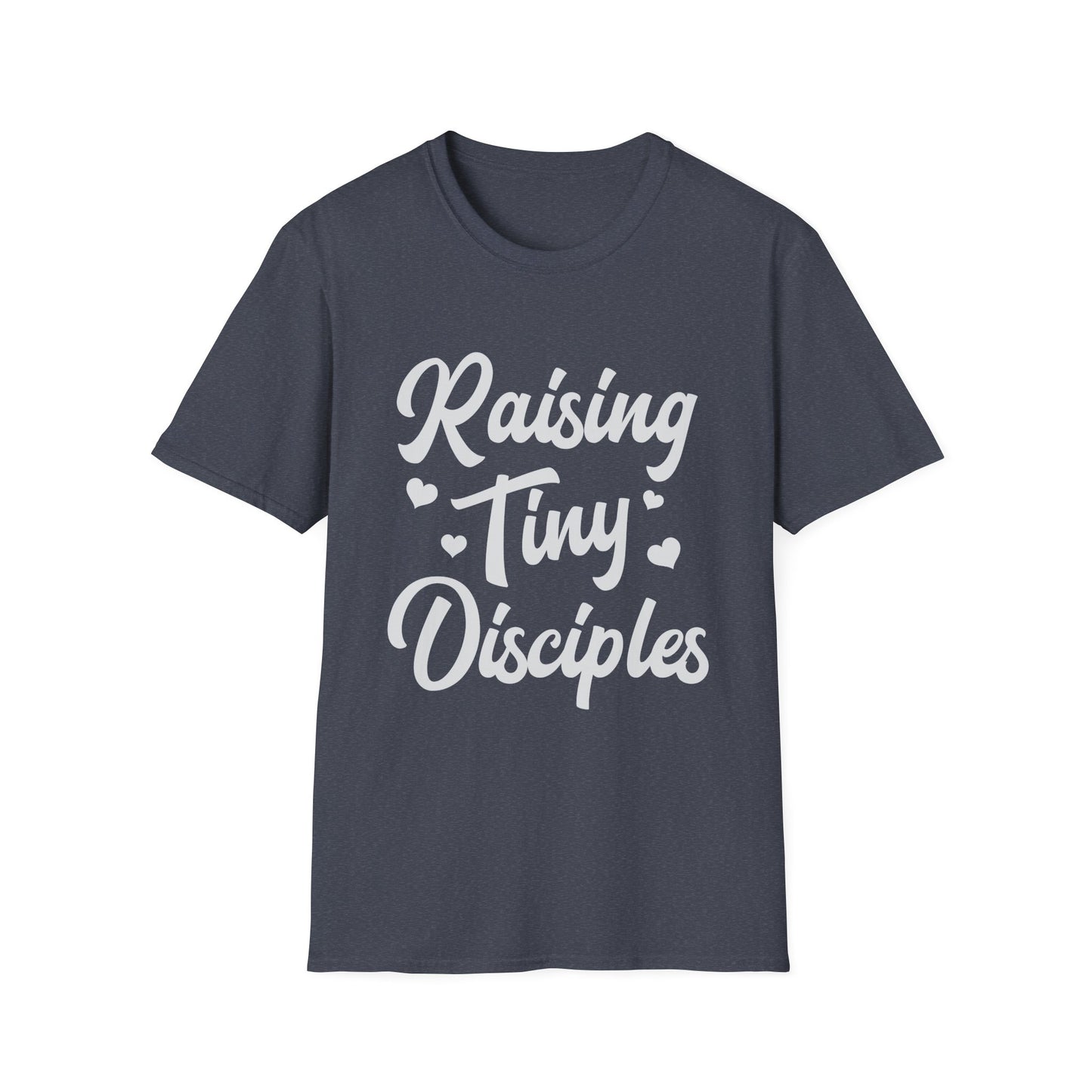 Raising Tiny Disciples Unisex Softstyle T-Shirt, Comfortable T-Shirt, Family Reunion Gift, Casual Wear, Faith-Based Apparel, Cute Kids Theme
