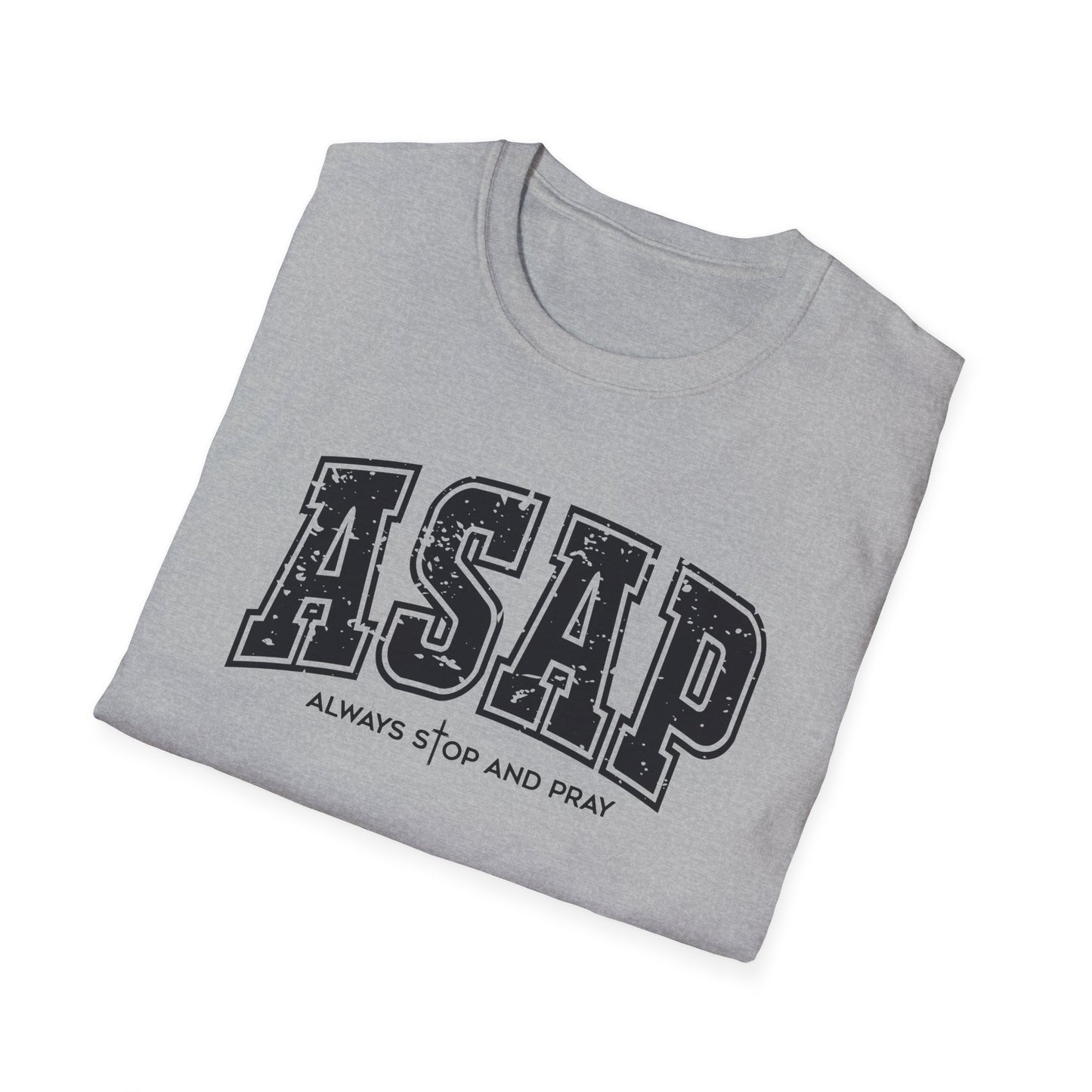 ASAP 'Always Stop And Pray' Graphic T-Shirt — Vintage Collegiate Lettering