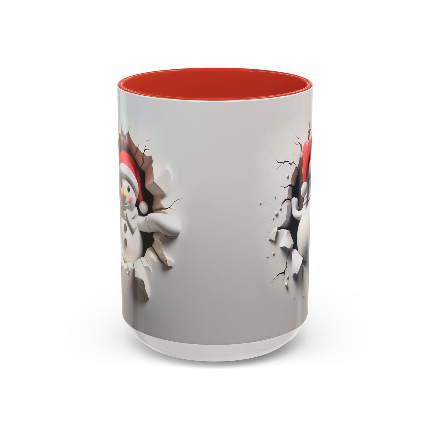 Santa Snowman Breaking Wall Coffee Mug