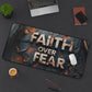 Faith Over Fear Desk Mat — Inspirational Christian Gaming Mouse Pad