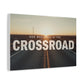 Crossroad Inspirational Canvas Print — “God Meets You at the Crossroad” Sunset Wall Art