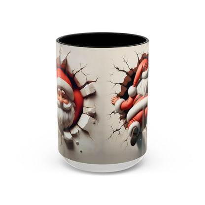Santa Holiday Accent Coffee Mug - Fun Festive Design