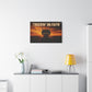 Truckin' On Faith Matte Canvas Wall Art — Semi Truck Sunset Print