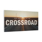 Crossroad Inspirational Canvas Print — “God Meets You at the Crossroad” Sunset Wall Art