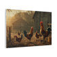 Rooster Farmhouse Canvas Print – Rustic Morning Barnyard Wall Art