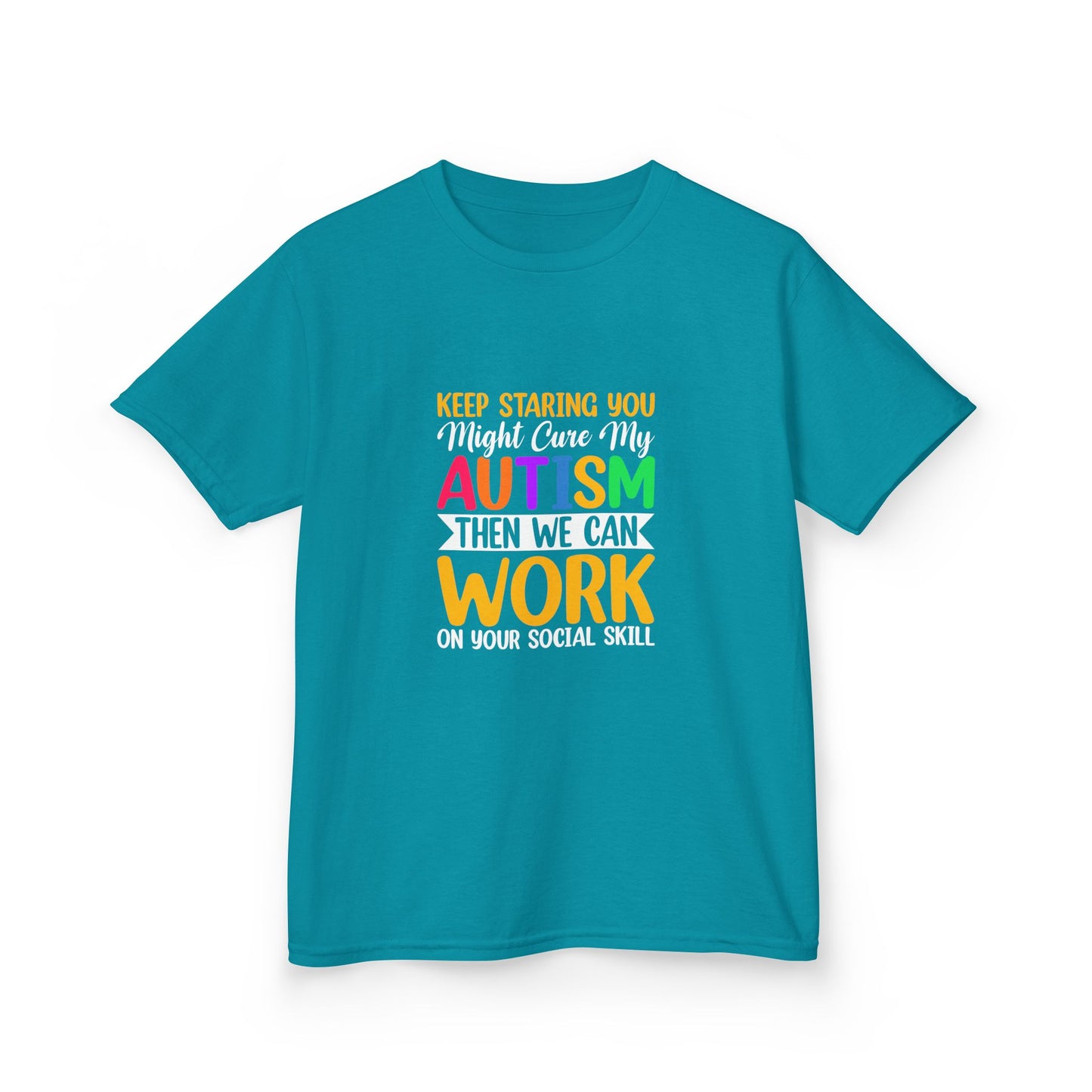 Kids Autism Awareness Tee - Keep Staring You'll Cure My Autism, Funny Kids T-Shirt, Gift for Autism Acceptance, Classroom Humor, [...]