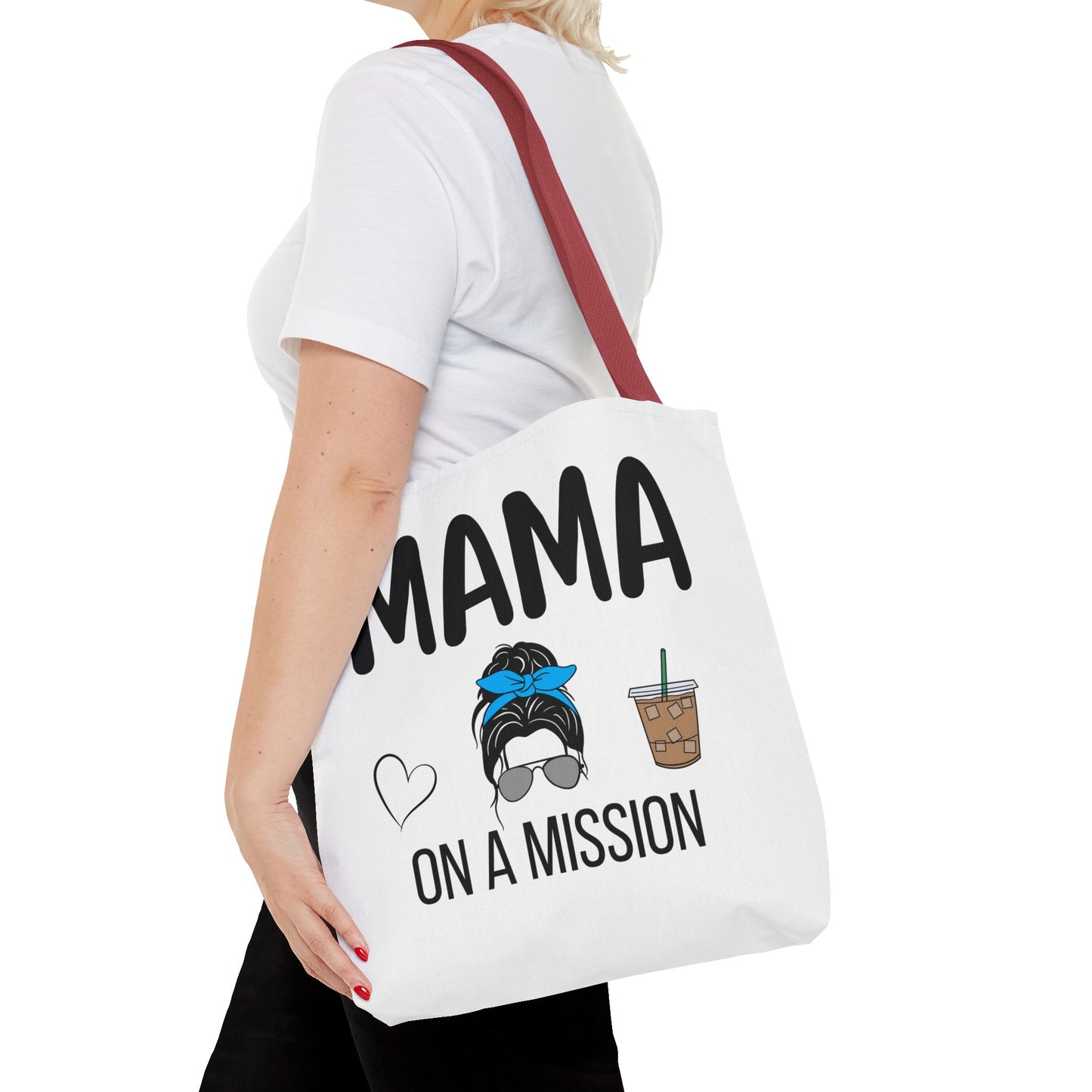 Mama On A Mission Tote Bag – Cute Coffee Mom Graphic Tote