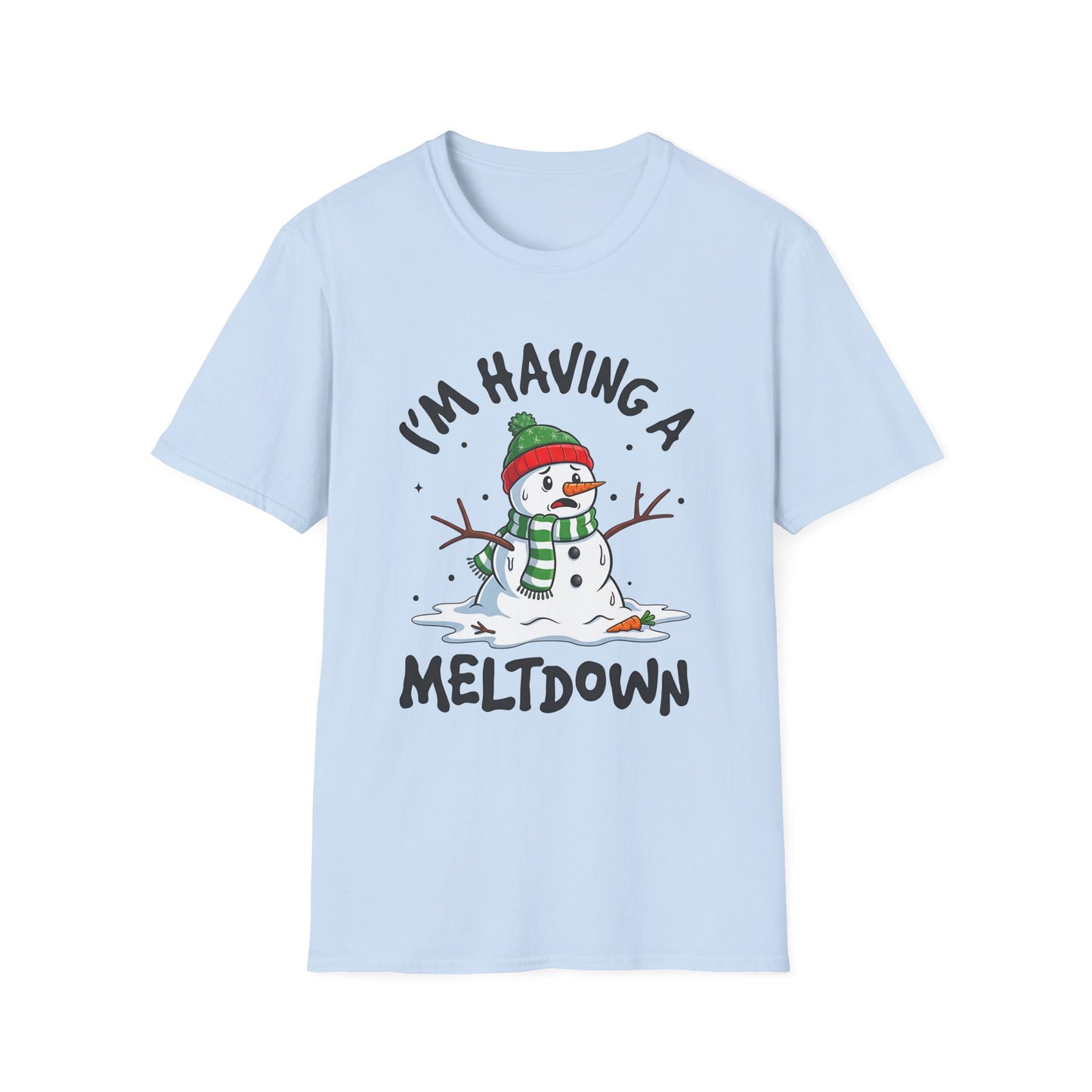 Funny Holiday Snowman T-Shirt - "I'm Having a Meltdown"