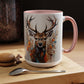 Deer Floral Accent Coffee Mug — Autumn Stag 11/15oz