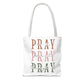 Inspirational Tote Bag - Pray It, Power It, Through It, Motivational, Faith-Based Gift, Everyday Use, Church or Study Bag