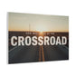 Crossroad Inspirational Canvas Print — “God Meets You at the Crossroad” Sunset Wall Art