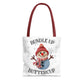 Holiday Snowman Tote Bag — “Bundle Up Buttercup” Christmas Market Tote