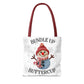 Holiday Snowman Tote Bag — “Bundle Up Buttercup” Christmas Market Tote