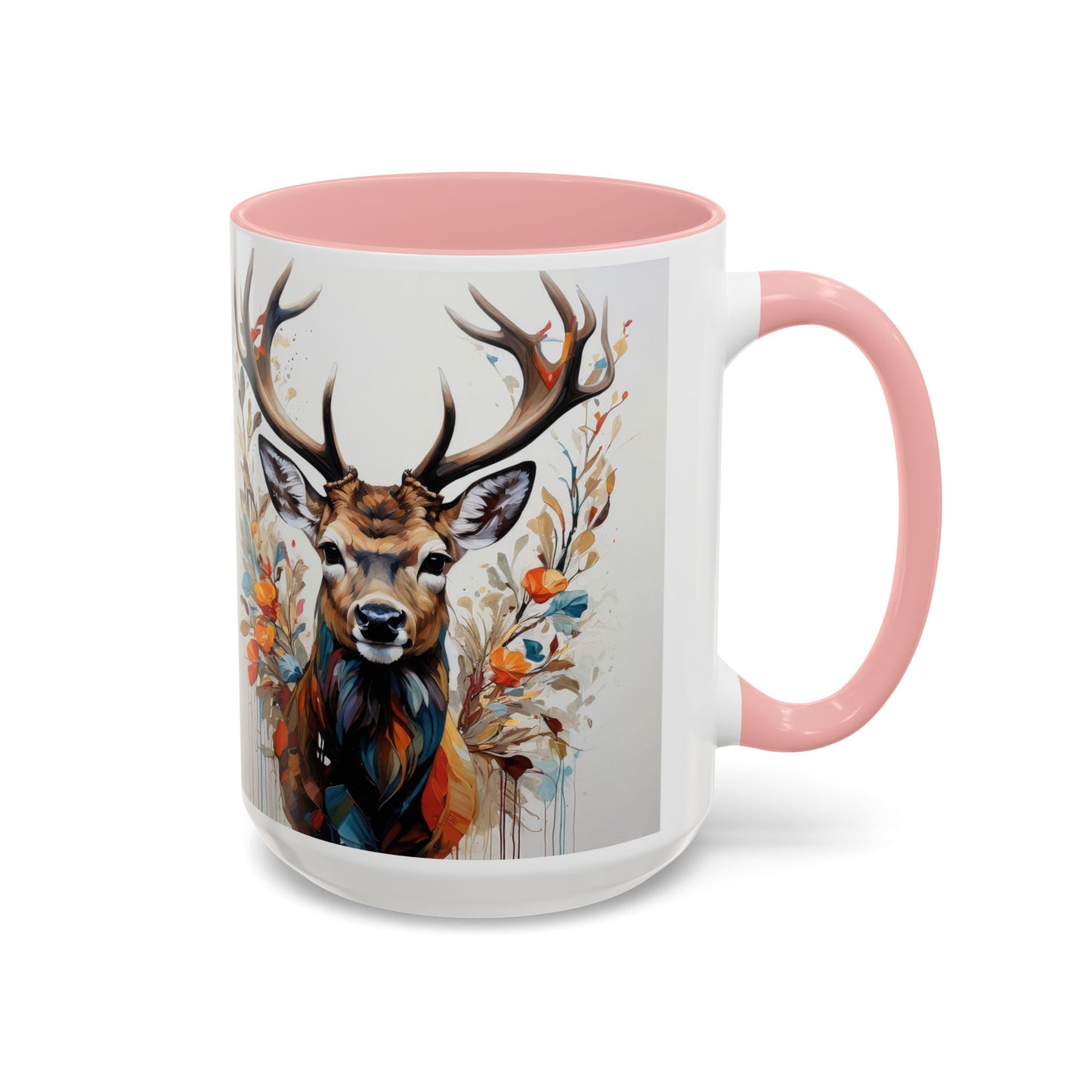 Deer Floral Accent Coffee Mug — Autumn Stag 11/15oz