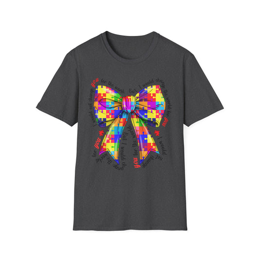 Colorful Bow Graphic Tee for All Celebrations, Unisex Graphic T-Shirt, Gift for Friends, Birthday Tee, Fun Party Shirt