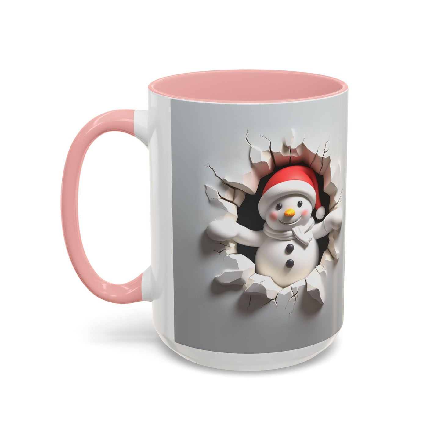Santa Snowman Breaking Wall Coffee Mug