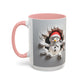 Santa Snowman Breaking Wall Coffee Mug