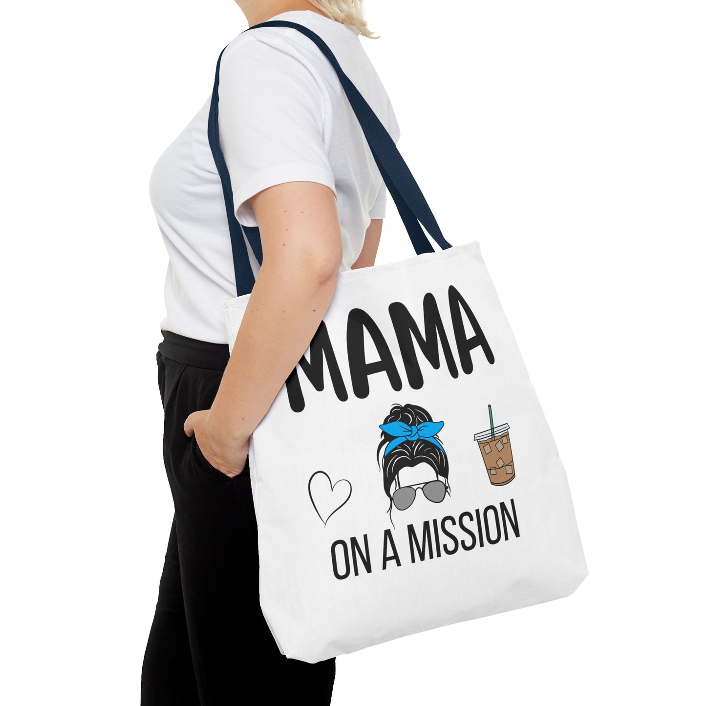 Mama On A Mission Tote Bag – Cute Coffee Mom Graphic Tote