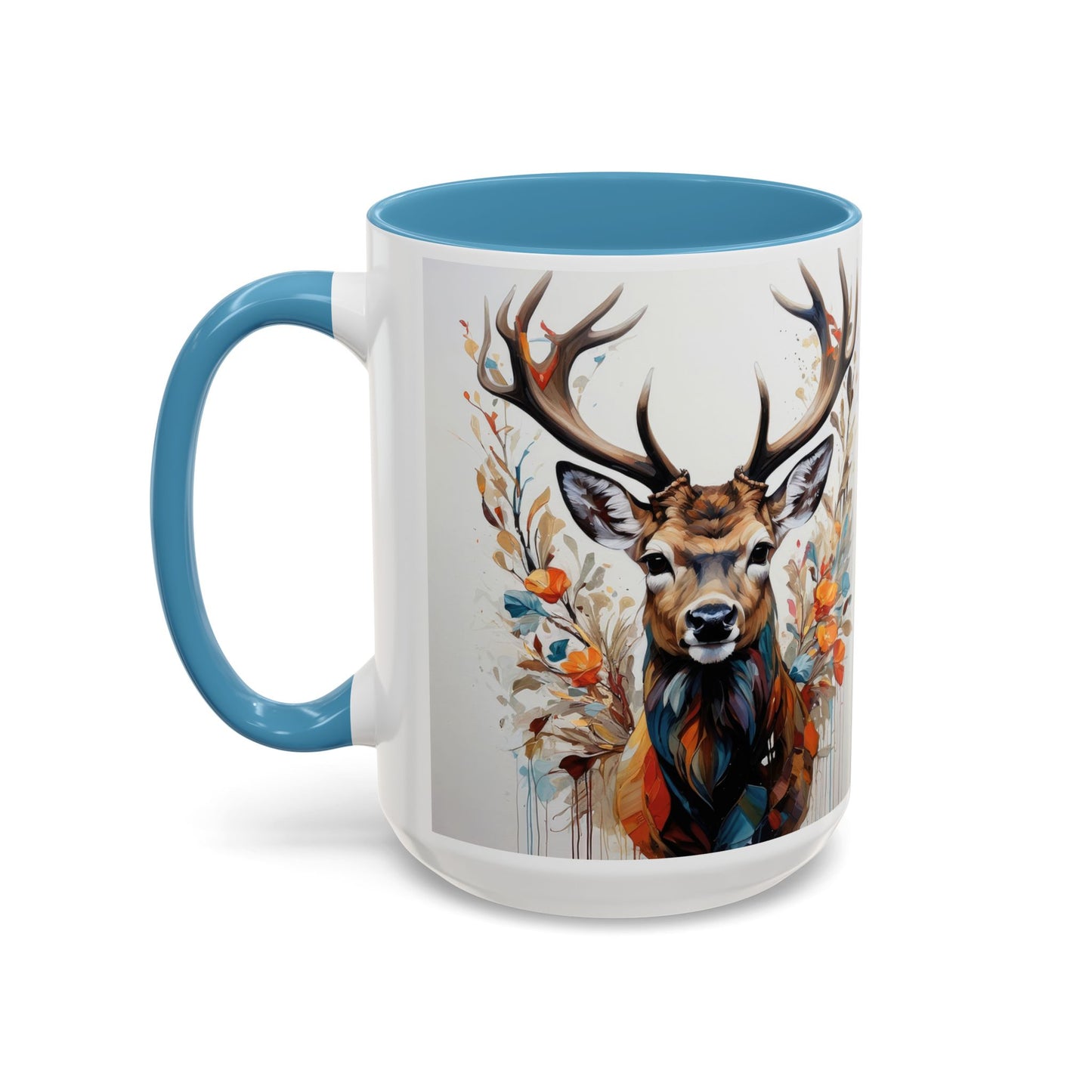Deer Floral Accent Coffee Mug — Autumn Stag 11/15oz