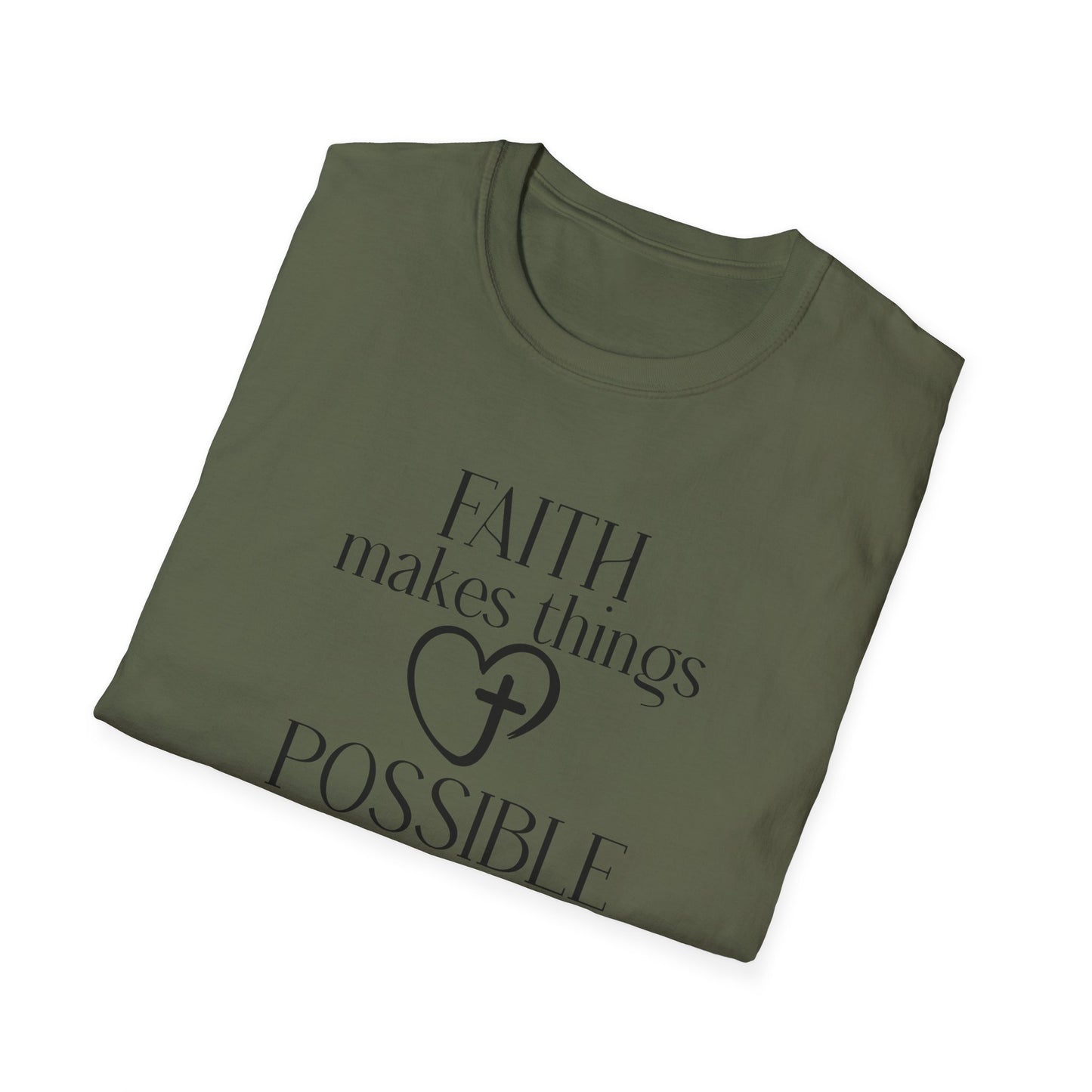 Faith Makes Things Possible Not Easy T-Shirt — Inspirational Christian Tee