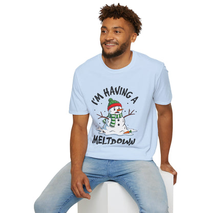 Funny Holiday Snowman T-Shirt - "I'm Having a Meltdown"