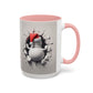 Santa Snowman Breaking Wall Coffee Mug